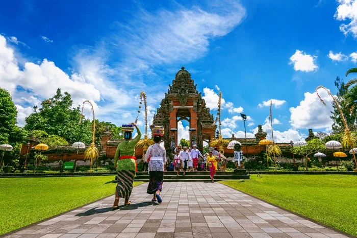Beautiful Bali temple and natural landscape view